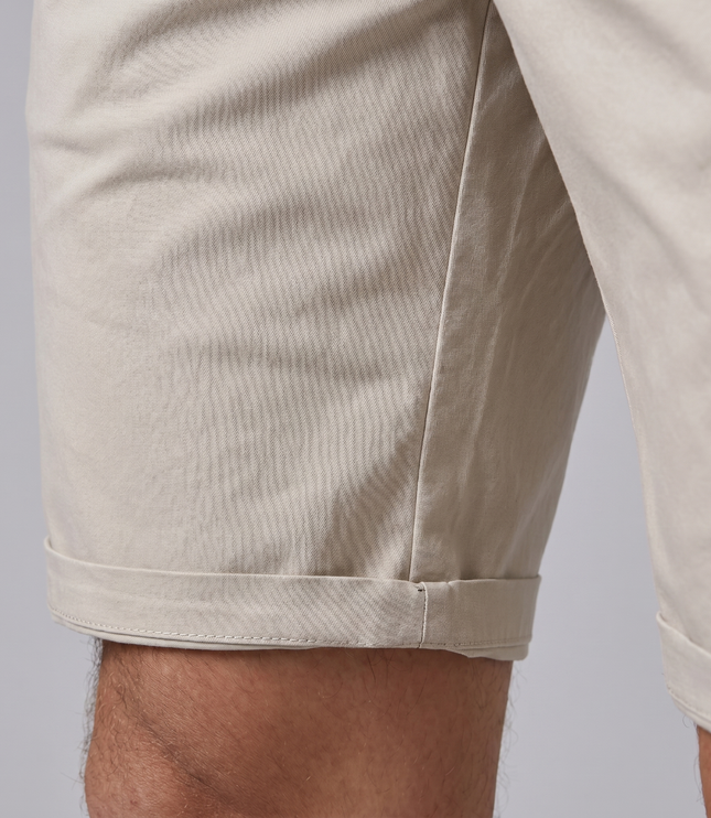 Men's Cotton Chino Shorts with a Turned-Up Hem