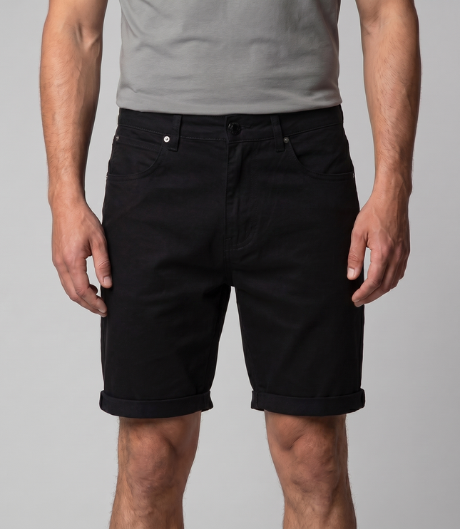 Men's Cotton Chino Shorts with a Turned-Up Hem