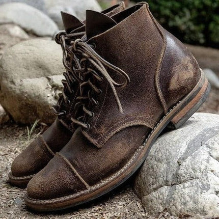 Men's Distressed Lace-Up Boots