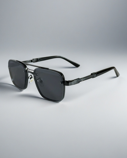 Men's Double Bridge Square Sunglasses with Gradient Lenses