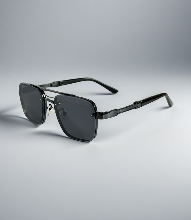 Men's Double Bridge Square Sunglasses with Gradient Lenses
