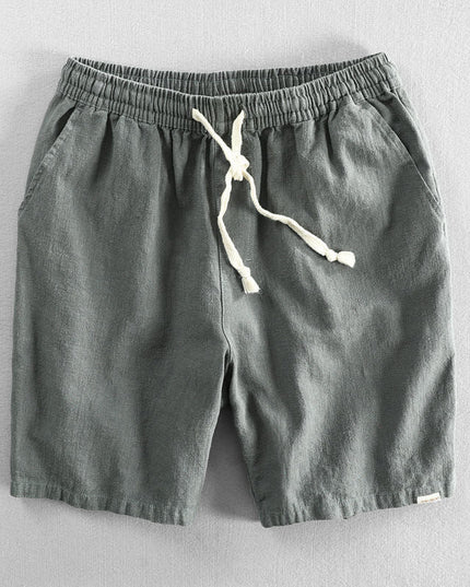 Men's Drawstring Linen-Look Shorts with Side Pockets