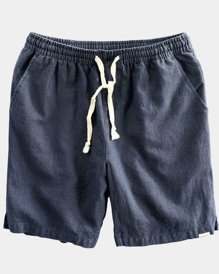 Men's Drawstring Linen-Look Shorts with Side Pockets