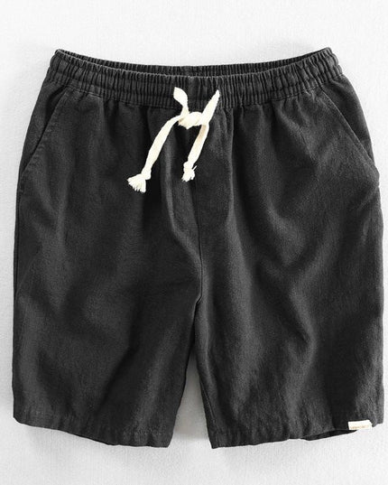 Men's Drawstring Linen-Look Shorts with Side Pockets