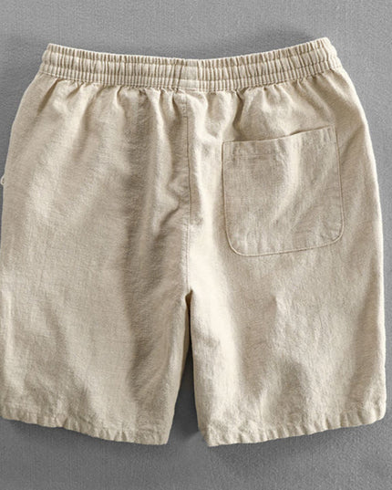Men's Drawstring Linen-Look Shorts with Side Pockets