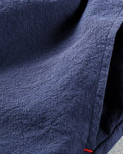 Men's Drawstring Linen-Look Shorts with Side Pockets