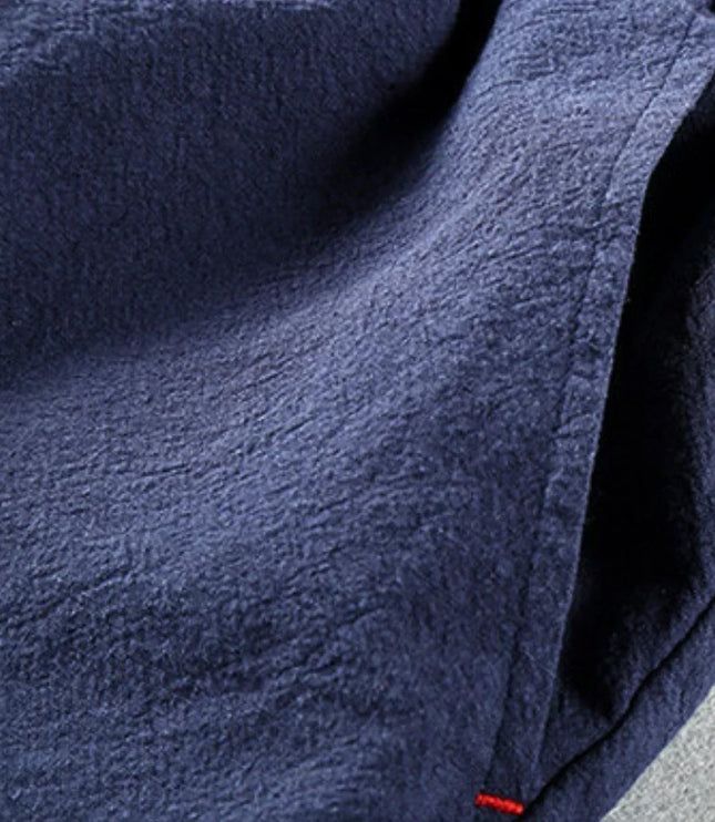 Men's Drawstring Linen-Look Shorts with Side Pockets