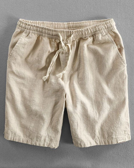 Men's Drawstring Linen-Look Shorts with Side Pockets