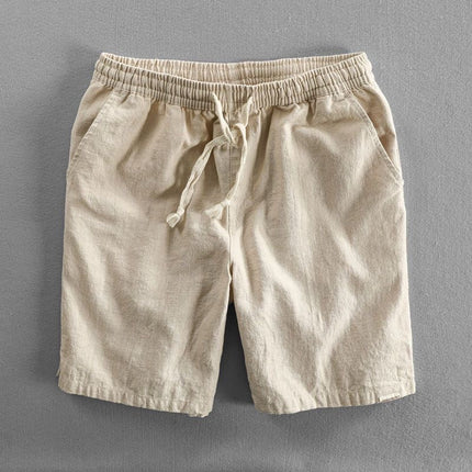 Men's Drawstring Linen-Look Shorts with Side Pockets