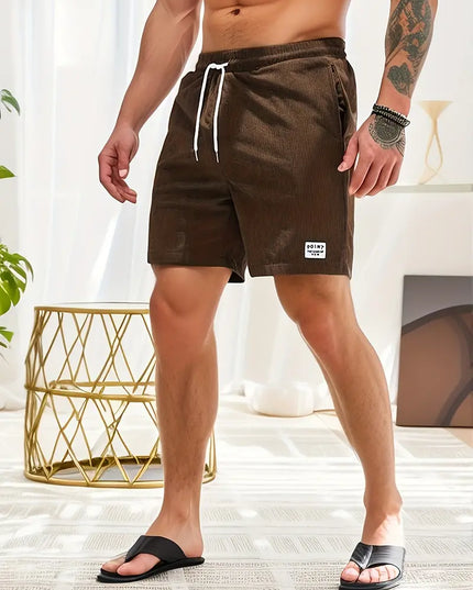 Men's Drawstring Swim Shorts with Side Pockets