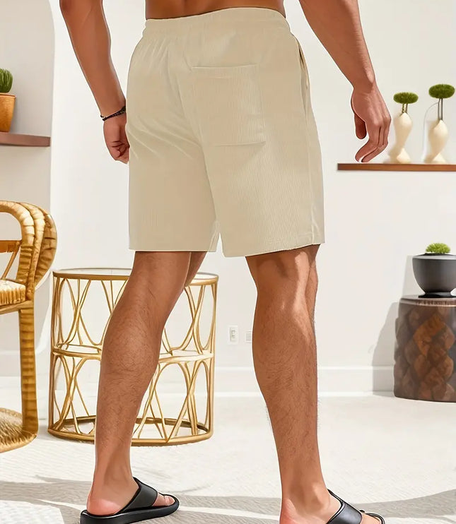 Men's Drawstring Swim Shorts with Side Pockets