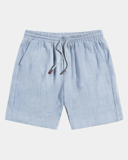 Men's Elastic Waist Linen-Look Shorts with Drawstring