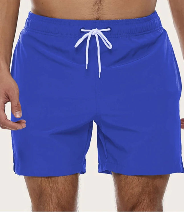 Men's Elastic-Waist Quick-Dry Swim Shorts