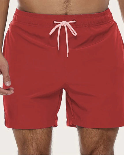 Men's Elastic-Waist Quick-Dry Swim Shorts