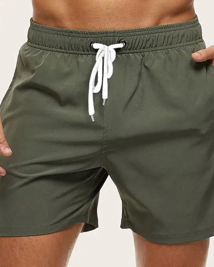 Men's Elastic-Waist Quick-Dry Swim Shorts