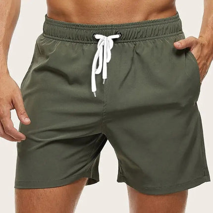 Men's Elastic-Waist Quick-Dry Swim Shorts