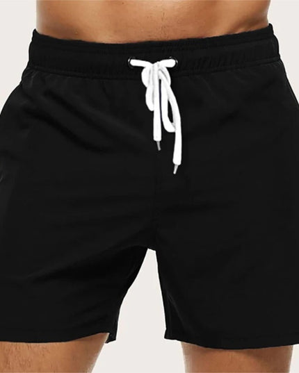 Men's Elastic-Waist Quick-Dry Swim Shorts