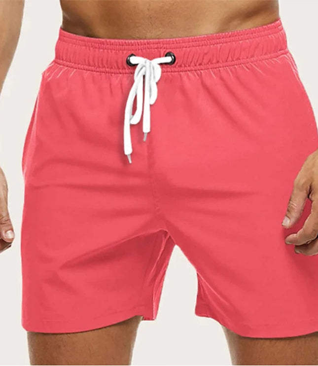 Men's Elastic-Waist Quick-Dry Swim Shorts
