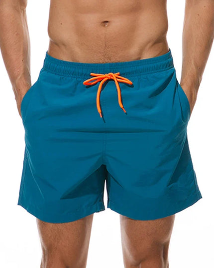 Men's Elastic Waist Swim Shorts with Drawstring