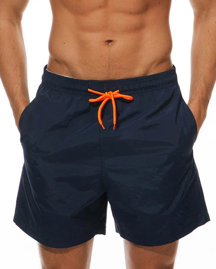 Men's Elastic Waist Swim Shorts with Drawstring