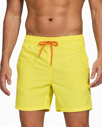 Men's Elastic Waist Swim Shorts with Drawstring