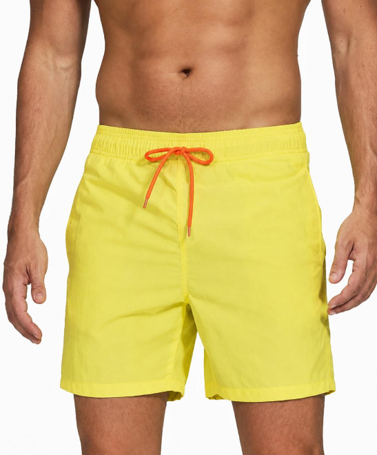 Men's Elastic Waist Swim Shorts with Drawstring