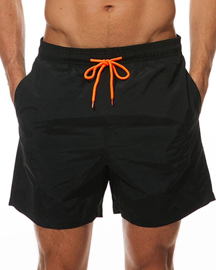 Men's Elastic Waist Swim Shorts with Drawstring