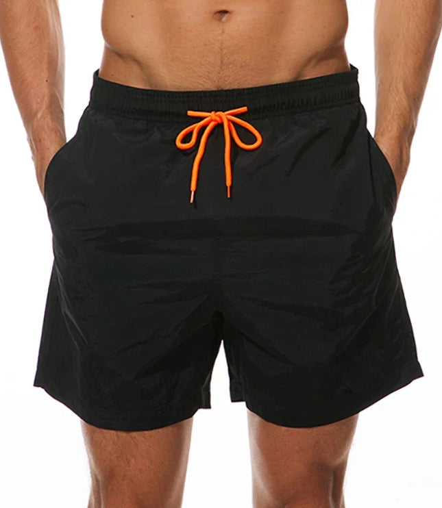 Men's Elastic Waist Swim Shorts with Drawstring
