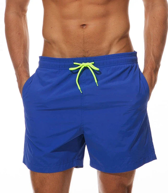 Men's Elastic Waist Swim Shorts with Drawstring