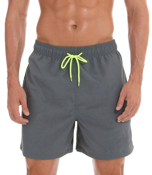 Men's Elastic Waist Swim Shorts with Drawstring