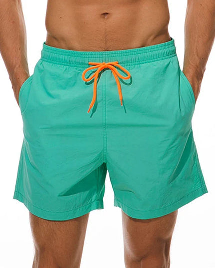 Men's Elastic Waist Swim Shorts with Drawstring