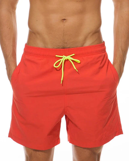 Men's Elastic Waist Swim Shorts with Drawstring