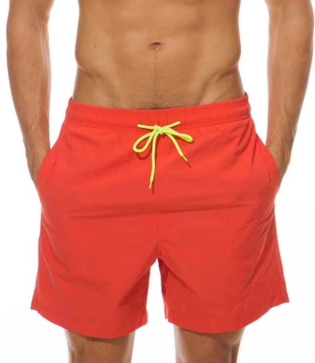 Men's Elastic Waist Swim Shorts with Drawstring