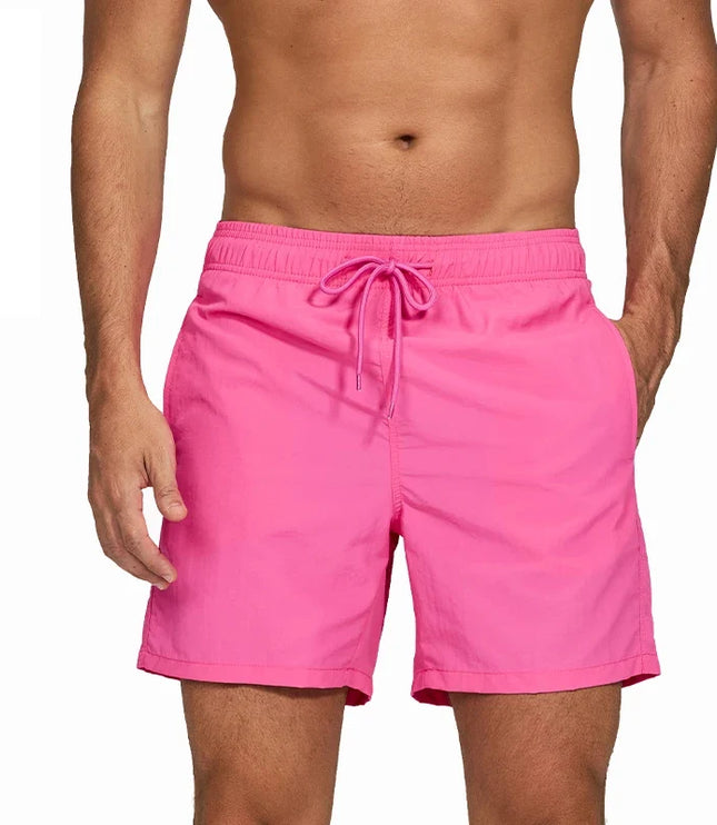 Men's Elastic Waist Swim Shorts with Drawstring