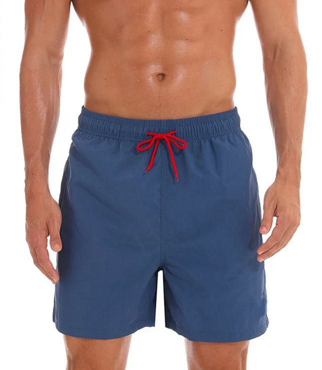 Men's Elastic Waist Swim Shorts with Drawstring