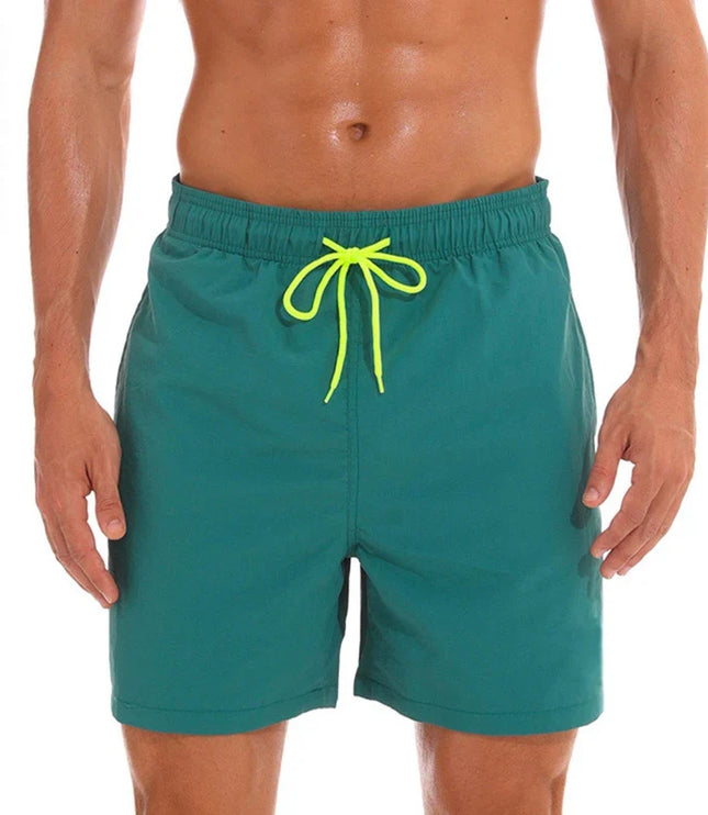 Men's Elastic Waist Swim Shorts with Drawstring