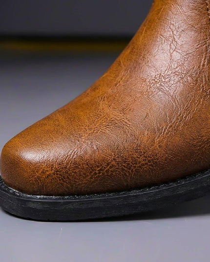 Men's Faux Leather Harness Ankle Boots