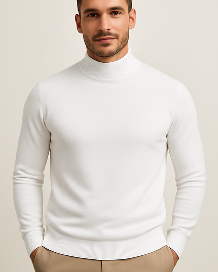 Men's Fitted Ribbed Turtleneck Sweater