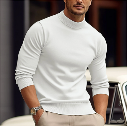 Men's Fitted Ribbed Turtleneck Sweater