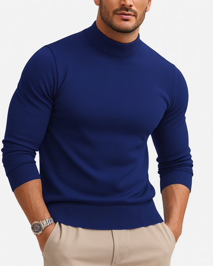 Men's Fitted Ribbed Turtleneck Sweater