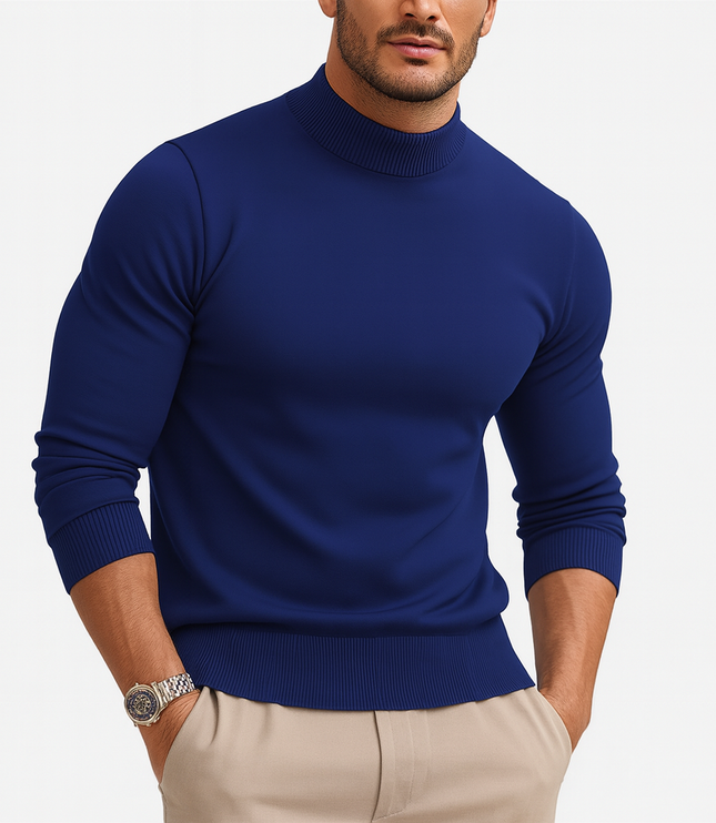 Men's Fitted Ribbed Turtleneck Sweater