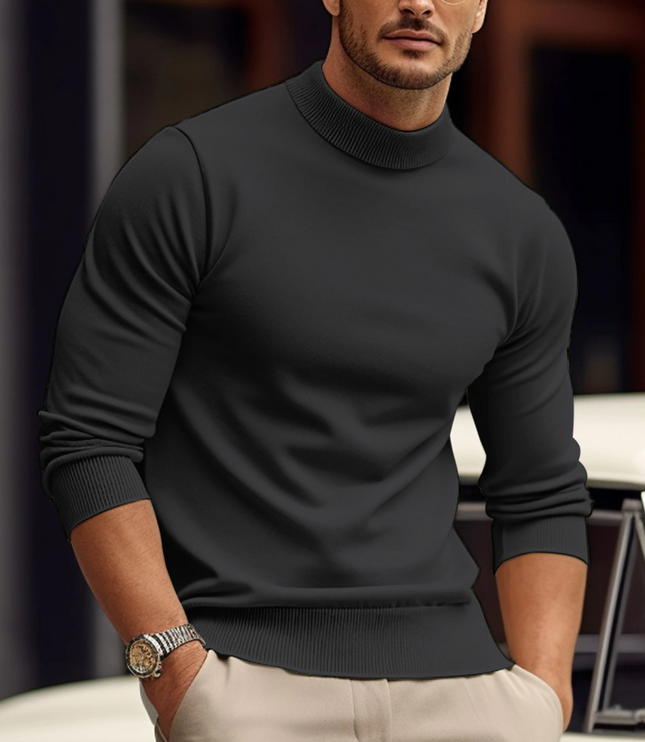 Men's Fitted Ribbed Turtleneck Sweater