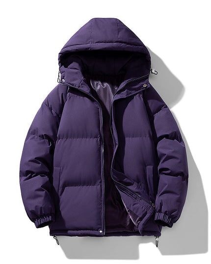 Men's Hooded Puffer Jacket with Funnel Neck