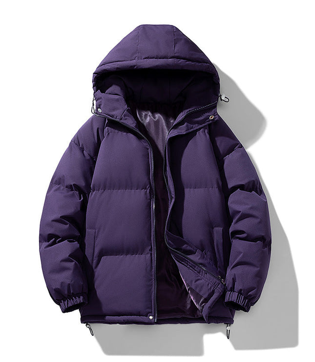 Men's Hooded Puffer Jacket with Funnel Neck