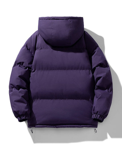 Men's Hooded Puffer Jacket with Funnel Neck
