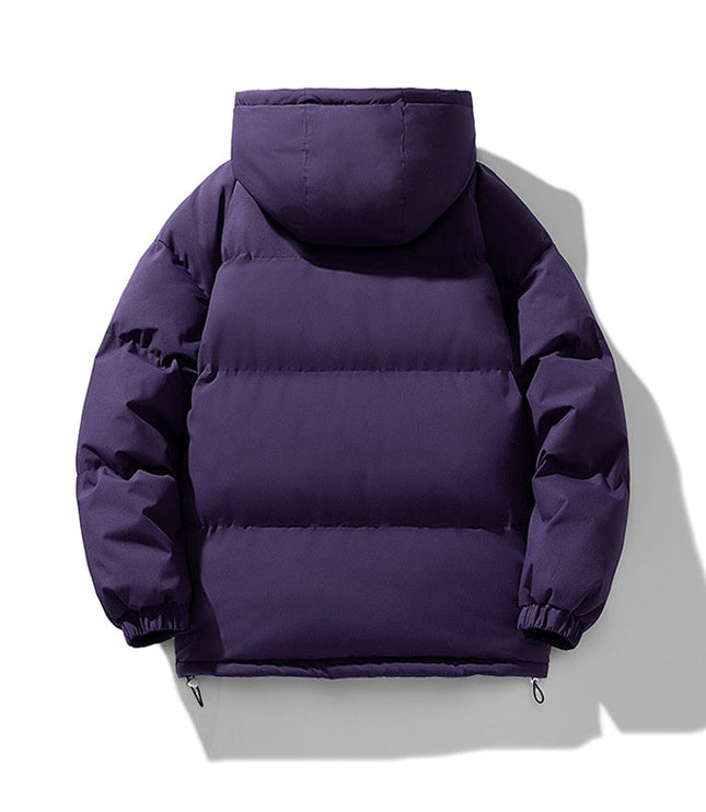 Men's Hooded Puffer Jacket with Funnel Neck