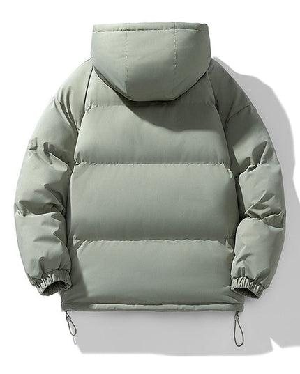 Men's Hooded Puffer Jacket with Funnel Neck