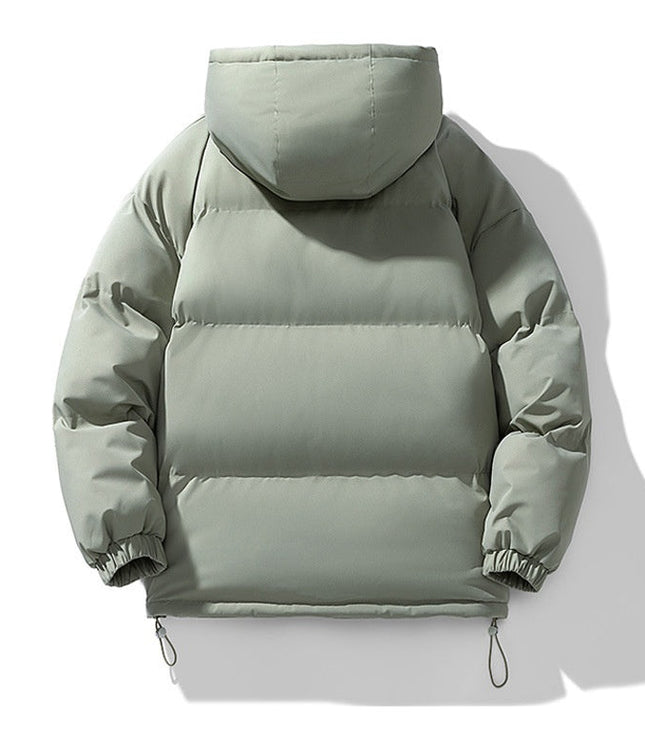 Men's Hooded Puffer Jacket with Funnel Neck