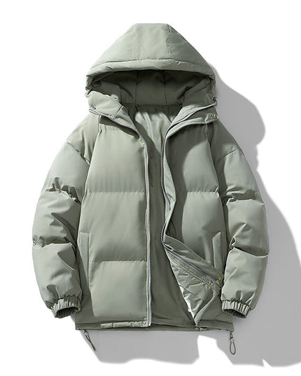 Men's Hooded Puffer Jacket with Funnel Neck