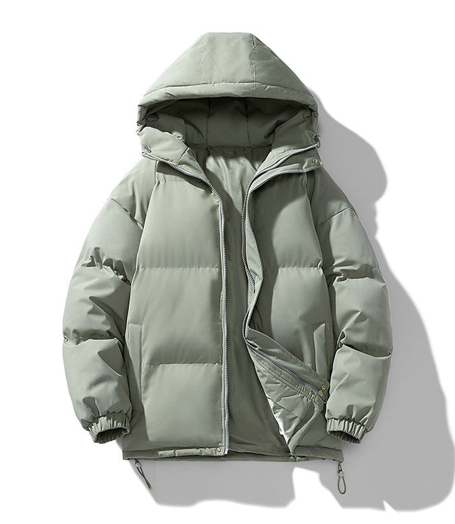 Men's Hooded Puffer Jacket with Funnel Neck